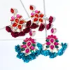 Boho Satin Earrings for Women Colorful Zircon Dangle Drop Tassel Party Earring Jewelry Wholesale2021