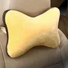 Coussins de siège Jinserta Oreiller de cou de voiture Universal Auto Winter Appui-tête en peluche Garder au chaud Coussin de soutien de tête pour accessoires