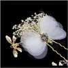 Épingles à cheveux de mariage libellule faites à la main, épingles de mariée en cristal, pince à fleurs de mariée rose pour femmes, accessoires bijoux GPSov Bun Maker Uqen9