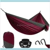 Hamacs Maison Jardinhammocks Double Ultraléger Camping Hamac Arbre Sangles Mobilier d'extérieur Nylon Portable Balançoire Ha pour Assis Suspendu C