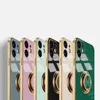 Luxusbeschichtungs -Silikonhüllen für iPhone 12 11 13 Pro Max XR X XS 7 8 plus 13pro Soft Cover mit Ringhalter Stand6155787