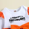 Kids Clothes Girls Halloween Bow Flying Sleeve Dress Infant Pumpkin Spider Print Princess Dresses Spring Autumn Boutique Fashion 1785 B3