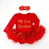 衣類セットベビーガールドレスセット私の最初のクリスマスのチュチュプリンセスドレス生まれた幼児幼児の女の子の衣装