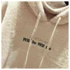 Winter Apricot Lamb Wool Women Hoodie Sweatshirt Harajuku Fake Two Knitted Collar Coat Lady Embroidery Letter Whate Yer Pullover 211109