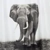 Zasłony prysznicowe Happy Tree Fabric Poliester Zwierzę słonia zagęszcza zasłonę wodoodporna łazienka afrykańska duża wanna