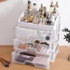 Cassetto per l'organizzazione della conservazione del bagno Organizzatore per trucco trasparente Scatola grande in plastica per cosmetici Trucco per gioielli