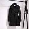 Fashion Trench Coat Dress Women 2022 New Spring Autumn Windbreaker Coat Female Plus Size 4XL Black White Belt Blazer Vintage