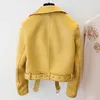 Chaqueta de cuero de gamuza sintética de primavera y otoño para mujer, abrigo corto ajustado con cremallera para motorista, ropa de calle para mujer, prendas de vestir, ropa de otoño 210525