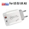 Snabbladdarkub QC 3.0 PD 18W Snabbladdning EU USA UK AU USB Typ C väggladdare plugg För TELEFON 12 11 OBS 20