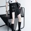 Yamamoto imprimé taille haute Shorts femmes été cuir noir boucle Streetwear jupes femme marée 210427