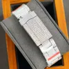 Zegarek z pełnym diamentowym mężem 40 mm automatyczne zegarki mechaniczne ze stali nierdzewnej 904L Srebrny pasek Business WristWatch Men Na ręce M258G