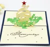 Cartão 3D Natal Cumprimentando Decoração Christmass Cartões para Bessing Cartões Árvore de Natal pop up saudação