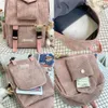 Girl Cute Student kawaii Backpack Corduroy College Ladies School Bag Stripe Female Fashion Women Harajuku Book Cool 211026