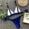 Damskie stroje kąpielowe seksowne aksamitne stringi kobiety bandaż mikro kąpiel push up zestaw bikini zestaw pływackich kąpiel