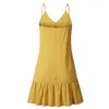 Summer Dresses Women Off Shoulder Spaghetti Strap White Shift Dress Ruffle Sexy Sundress Mini Cotton Linen Beach Dress Vestidos 210521