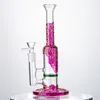 Purple Hookahs Bong Honeycomb Perc Heady Glass Bongs 14mm Joint Water Pipes Dab Oil Rigs Small Mini Rig With Bowl