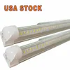 V-formade integrerade LED-rör Ljus 4FT 5FT 6FT 8FT TUBE T8 36W 48W 56W 72W Dubbel sidor Formluorescerande belysning 85V-275V 8 fot dagtid Butiker Ljus