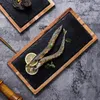 Plats assiettes en bois naturel Steak servant avec pierre d'ardoise planche de charcuterie Sushi Dessert assiette barbecue grill poisson Tray6432991