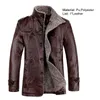 Men's Jackets Fashion Men Coat Solid Color Plush Faux Leather Jacket Casual Business 2021 Winter Cardigan For Daily Wear