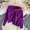 Women 2 Pieces Set Knitted Solid Sweater Spring Tank Camis Stretchy Two for Chic 210601