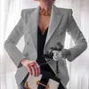 Kadın Blazer Ceket Klasik Kruvaze Düğmeleri Blazer Kıyafetler Ince Uzun Kollu Zarif Takım Elbise Ofis Kadınlar Blazer G1841 X0721