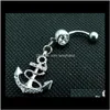 Bell Body D0438 Anchor Style Knapp Ringar Blanda Färger Navel Belly Ring, Kropp Piercing Smycken Drop Leverans 2021 Missl