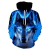 Mode Hommes Wolf Animal 3D Imprimé Sweat à capuche Hommes / Femmes Shinning Wolf Design Sweatshirts 3D Harajuku Hoody Y211122