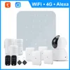 WIFI GSM 3G 4G home Security smart Alarm System Burglar optional kit Tuya APP Control Arm Disarm Can Works with Alexa