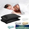 Silk Satin Pillow Case Bedding Pillowcase Queen/KING Smooth Home White Black Grey Khaki Sky Blue Pink Sliver #SO