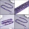 J￳ias soltas Outras contas de ametista natural de 39cm Strand Feb. Birthstone Pisces Crystal Conta