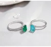 Liebhaber Smaragd Versprechen Ring 925 Sterling Silber Verlobung Ehering Ringe für Frauen Männer Charme feiner Schmuck