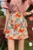 株式会社夏ジュペ韓国風ハイウエストスカートフラワープリントAラインミニスカート女性ファッションファルダスMujer 210514