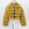 Women's Fur & Faux Women Coat Turn Down Collar Solid Color Zipper Womens Jackets Plus Size Short For Winter Patchwork Clothing