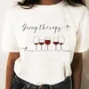 Women's T Shirts Women's T-Shirt Graphic Top Print T-shirts Happy Sweet Wine Fashion Women Cartoon Shirt Stylish Short Sleeve Regular