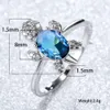 Noir bleu vert ovale opale Zircon pierre tortue anneau pour femmes Vintage bijoux multicolore cristal argent animaux anneaux en gros