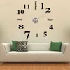 3D lumineux réel grande horloge murale se précipita miroir autocollant bricolage salon décor à la maison mode montres Quartz grand 4 210724