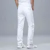 Vårhöstens Klassisk Röd / Vit Jeans Lossa Straight-Ben Slim-Fit Bomull Mode Casual Brand Pants 211108