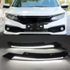 1Pair pour Honda Civic 2017 2018 2018 2019 2020 Phare de voiture Eyebrow Dynamique Jaune Turn Signal Turn Signal Drl LED Day Time Light