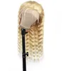 Ishow 13*1 Transparent Lace Front Wig T Part Brésilien Vague de Corps Perruques de Cheveux Humains Blonde Couleur 613 Péruvienne Droite 10-30 pouces pour Femmes Tous Âges Lâche Profonde