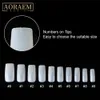 AORAEM French False Tip 500pcs Box Fake Full Cover Transparent for Manicure s Tips Decoration Extension Nail Art