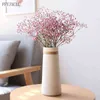 花の中心的な工芸品の家のテーブルの装飾211215のための麻のロープが付いている現代のドライフラワー花瓶白いセラミックマット211215