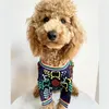 Rainbow Color Pet Dog Sweter Kolorowe List Drukowane Dzianiny Płaszcze Zimowe Ciepłe Sporty Odzszenia