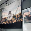 宇宙の列車のタペストリーの壁掛け月ひまわり宇宙飛行士スペースウォークモダンなスタイルのビーチボヘミアのタペストリー210609