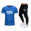2022 мужской повседневный летний дизайнер футболки трексуиты мужская футболка + брюки установить миллиардер фитнес хлопчатобумажная футболка Jogger мужская одежда толстовка спортивные штаны