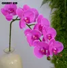 Dekoracyjne kwiaty wieńce Hi-Q Real Touch 9 Heads Sztuczne motyl Orchidee Hurtownie Duży Felk Latex Wedding Phalaenopsis 6 sztuk / partia