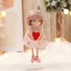 Christmas Decorations Handmade Crafts Plush Angel Girl Doll Pendant Tree Hanging Ornaments Xmas Gift Toy