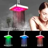 LEDシャワーヘッド降雨トップスプレースクエア固定シャワーヘッド7色緩やかな変更3色の温度センサー用浴室H1209