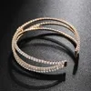 Yfjewe Trendy Crystal Bracelet Bangle Female Fashion Wedding Jewelry Gold Color Rhinestone Bangles Bracelets for Women B280 Q0719