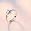 Женщина бриллиант циркона кольцо серебро регулируемая обручальное обручальное кольца для женщин подарок мода ювелирные изделия