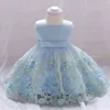 2021 Summer Baby Girl Dress Princess Frock Abito da battesimo per bambina Vestiti 2 1 anno Festa di compleanno Abito da sposa Fiore G1129